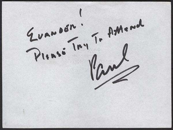 Paul McCartney Note Sent to Evander Holyfield With Linda McCartney Memorial Service Invitation