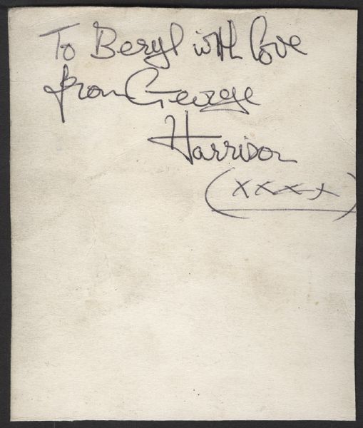 George Harrison Signed & Inscribed Photograph