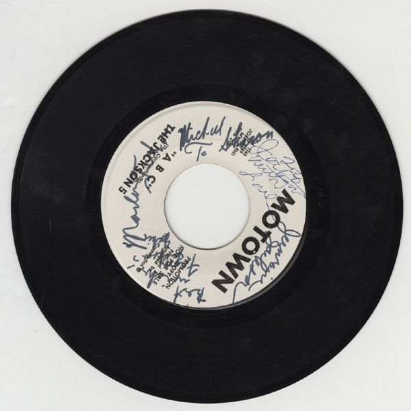 Jackson 5 Signed "A.B.C." 45 Record Featuring Michaels Signature and Inscription