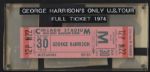 George Harrison 1974 U.S. Tour Full Ticket