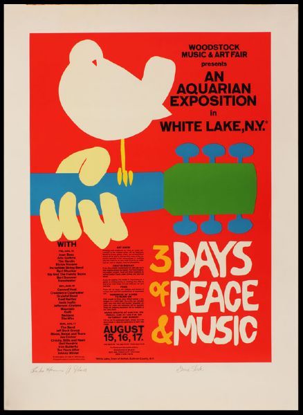 Woodstock Signed Limited Edition "Dove" Poster 