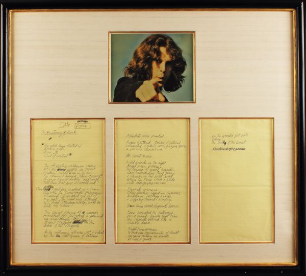 Jim Morrison Handwritten "Anatomy of Rock” Poem From “127 Fascination” Box