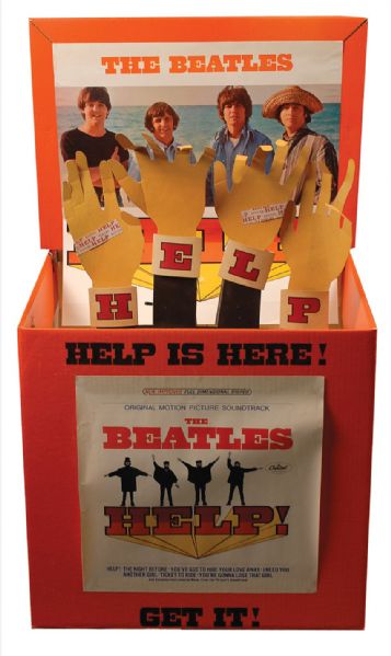 Beatles 1965 Original "HELP!" In-Store Motorized Promotional Display With Original Capitol Records Box