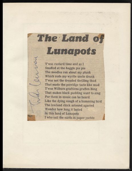 John Lennon Signed "The Land of the Lunapots" Print