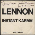 John Lennon Signed Instant Karma 45 Record