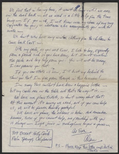 Alan Freed Handwritten & Signed Letter