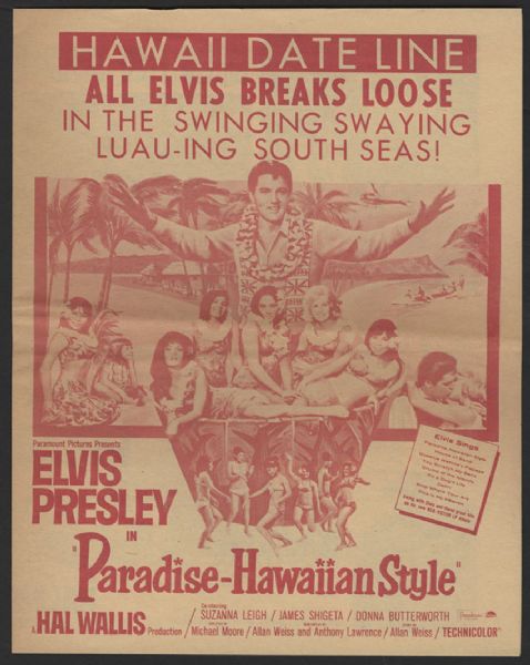 Elvis Presley "Paradise - Hawaiian Style" Original Promotion