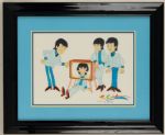The Beatles Original Saturday Morning Cartoon Painting Signed by Roy Campbell