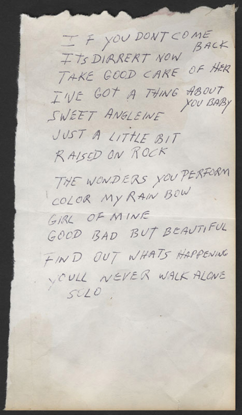 Lot Detail - Elvis Presley Handwritten Song List for 1973 Recording Session