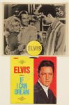 Elvis Presley Signed Original Movie Still and 45 Record Sleeve with Button
