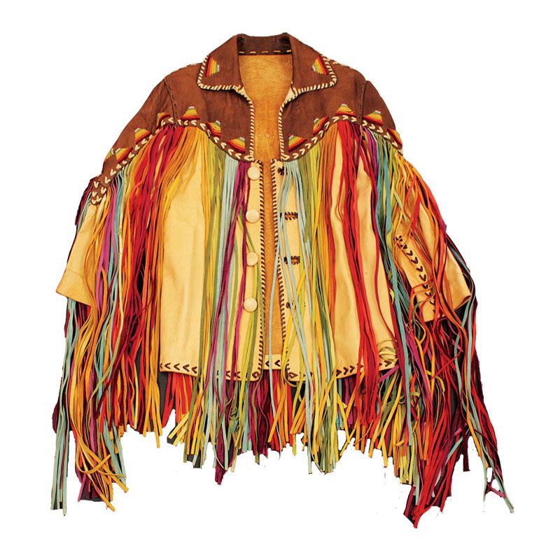 Lot Detail Elvis Presley Worn Hilton Hotel Rainbow Fringe Leather Jacket