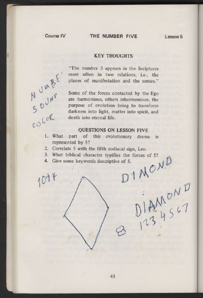 Elvis Presley Owned and Hand Annotated "Sacred Science of Numbers" Book