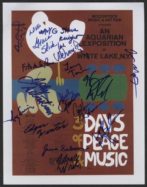 Woodstock Dove Poster Photograph Signed by 16 