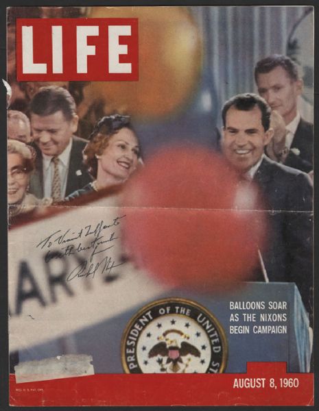 Richard Nixon Signed and Inscribed 1960 "LIFE" Magazine