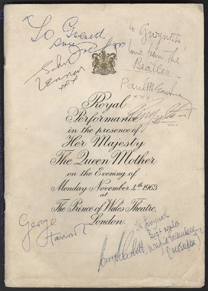 Beatles Signed and Inscribed Original 1963 Royal Performance Program