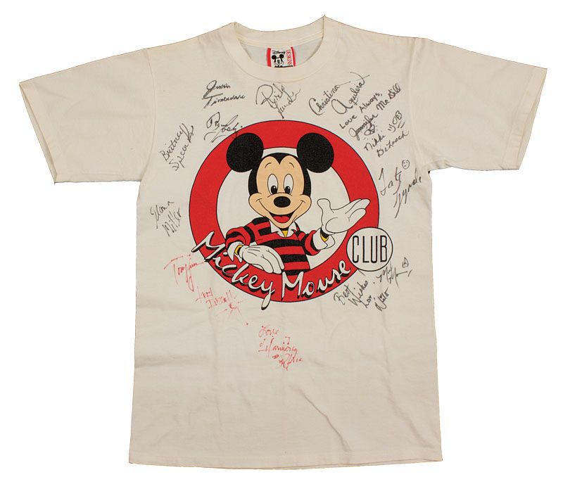 Lot Detail Britney Spears Worn 1993 Cast Signed Mickey Mouse Club Shirt