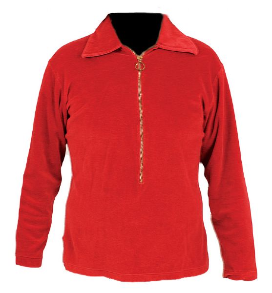 Elvis Presley "Bossa Nova Baby" 45 Record Sleeve Worn Custom Made Red Velour Pullover