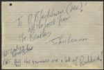 John Lennon Handwritten & Signed 1964 Note From The Collection Of Frank Caiazzo