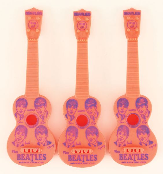 Beatles Pin Up Plastic Toy Guitar Brooches