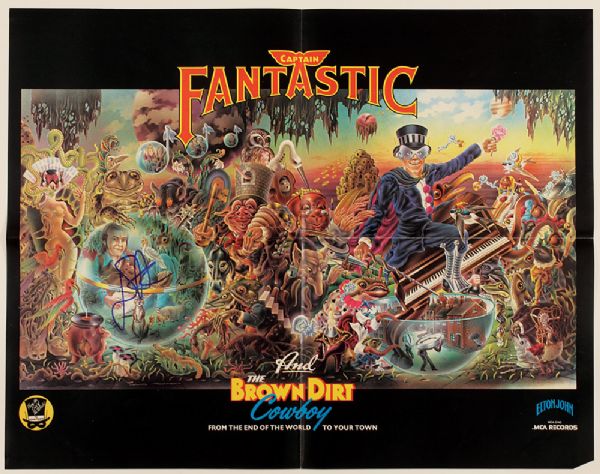 Elton John signed "Captain Fantastic" Original Poster
