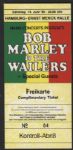 Bob Marley & The Wailers Original Full Concert Ticket