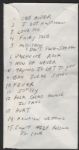Elvis Presley Handwritten Set List