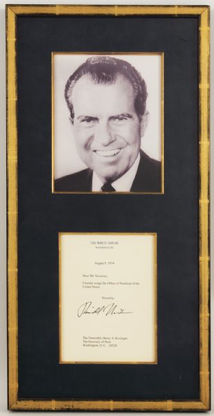 Richard Nixon Signed White House Letter Lithograph