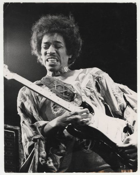 Jimi Hendrix Original Laurens van Houten Stamped Photograph