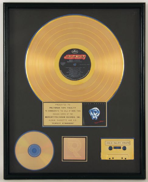 Deep Purple "Perfect Strangers" Original RIAA Gold Award