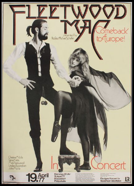 Fleetwood Mac Original 1977 German Concert Poster 