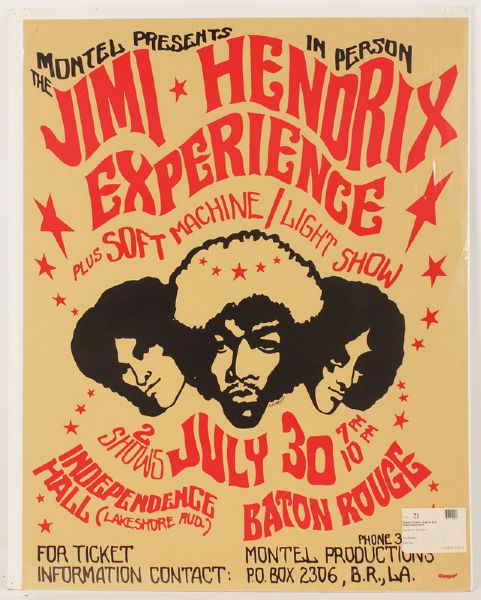Jimi Hendrix 1968 Original Printers Proof Concert Poster
