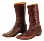Elvis Presley Owned and Worn Verde Brown Leather Boots