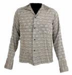 Elvis Presley Owned and Worn Silver Print Long-Sleeved Shirt