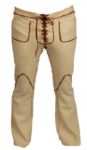 Elvis Presley Owned and Worn Custom Made North Beach Leather Pants  With Whip Stitching