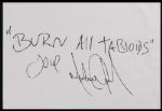 Michael Jackson Signed "Burn All Tabloids" Inscription
