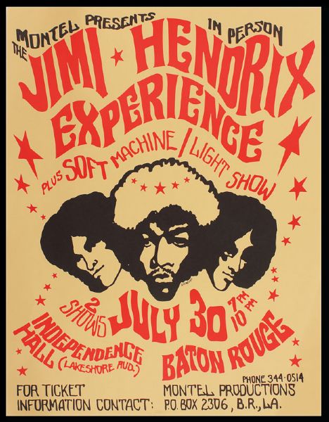 Jimi Hendrix 1968 Original Printers Proof Concert Poster