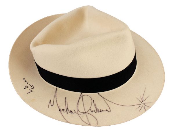 Michael Jacksons Last Signed and Inscribed "Smooth Criminal" Video Worn White Fedora