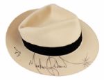 Michael Jacksons Last Signed and Inscribed "Smooth Criminal" Video Worn White Fedora