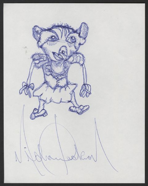 Michael Jackson Signed Hand Drawing