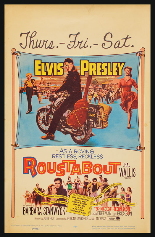 ELVIS PRESLEY         ROUSTABOUT       FILM POSTER  LARGE   KEY RING 