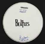 Beatles Pete Best & Andy White Signed Drumhead