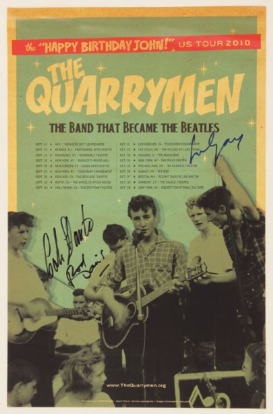 Beatles Quarrymen Signed Poster