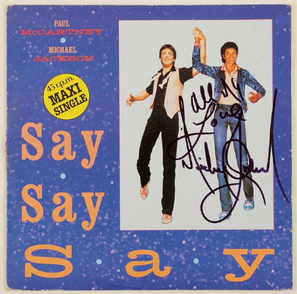 Michael Jackson Signed "Say, Say, Say" Maxi Single Cover