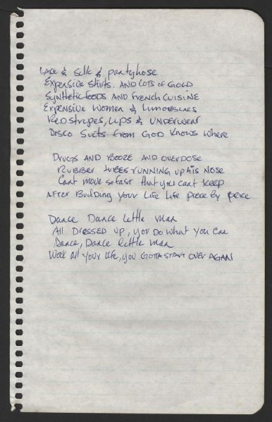 Lot Detail - Guns N' Roses Slash Handwritten Lyrics