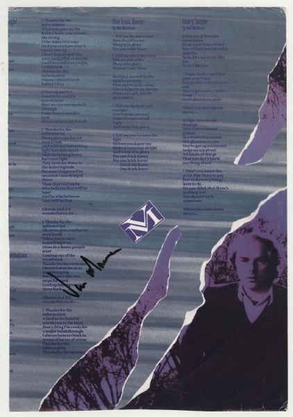 Van Morrison Signed Concert Program Page