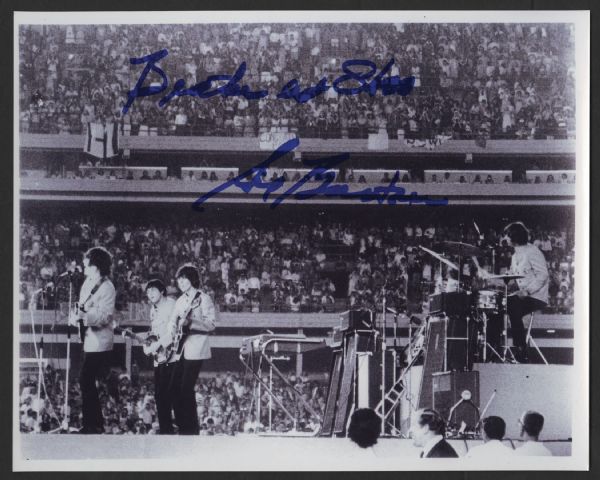 Beatles Promoter Sid Bernstein Signed Shea Stadium Photograph