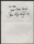 Stevie Ray Vaughan Signature and Inscription