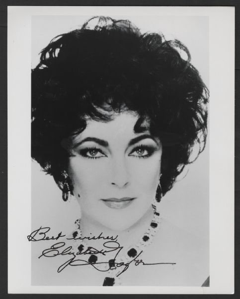 Elizabeth Taylor Signed Photograph Given To Michael Jackson