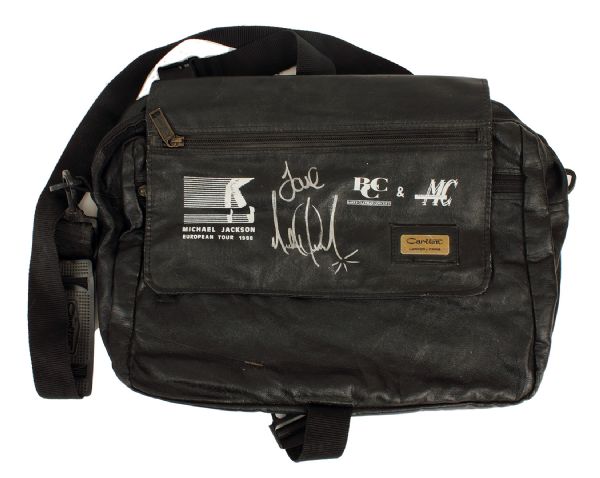 Michael Jackson Signed 1988 History World Tour Black Messenger Bag