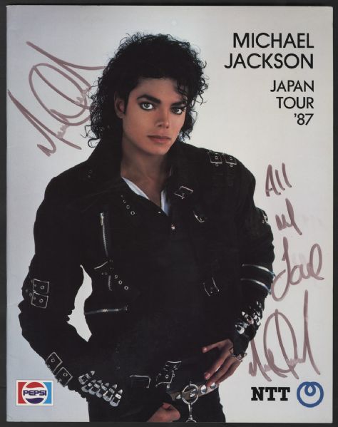 Michael Jackson Twice Signed Japan Tour 87 Concert Program